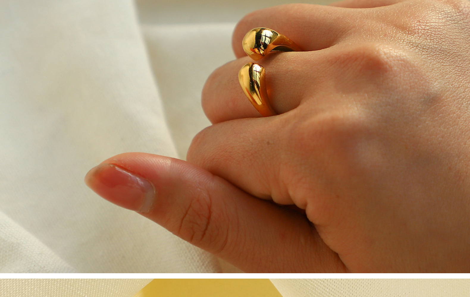 Retro Polished Gold-plated Stainless Steel Ring display picture 4