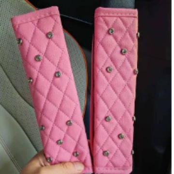 Seat belt shoulder pad, rhinestones, car shoulder pad covers, metal