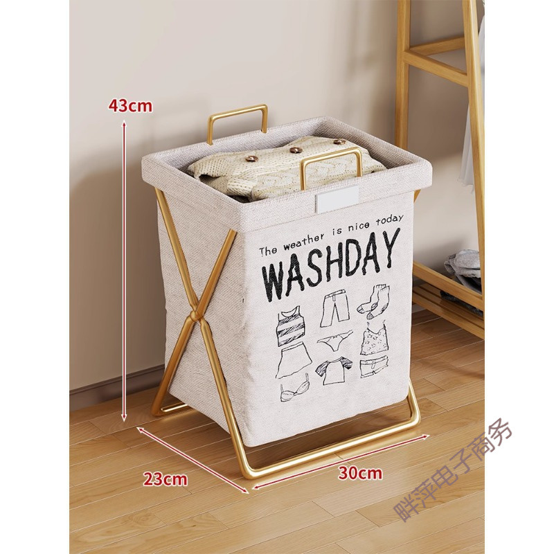 Foldable Laundry Basket, foldable bedroom storage bin, fabric hamper with side sock pocket, multi-size