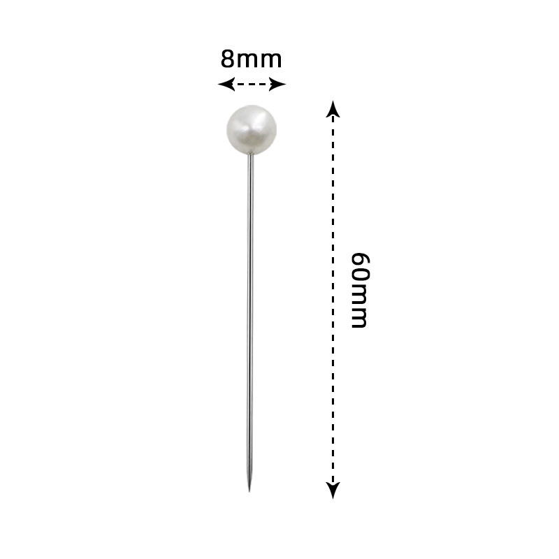 Vestido de novia aguja perlada fija 8*60MM blanco perlado blanco marfil tela gruesa aguja de posicionamiento de patchwork aguja de cuentas de cabeza grande