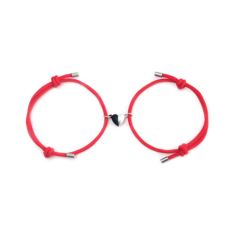 Fashion Heart Shape Magnet Couple Bracelet Pair Menu0027s And Womenu0027s String Bracelet Ornament W