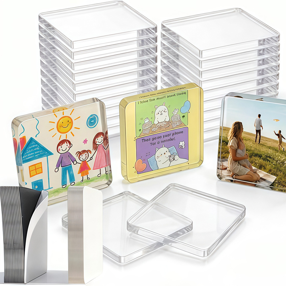 Cross-Border Popular Transparent Acrylic Soft Magnetic Fridge Magnet DIY Material Kit with Magnetic Adhesive Backing Fridge Magnet Set