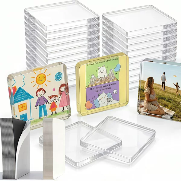 Cross-Border Popular Transparent Acrylic Soft Magnetic Fridge Magnet DIY Material Kit with Magnetic Adhesive Backing Fridge Magnet Set