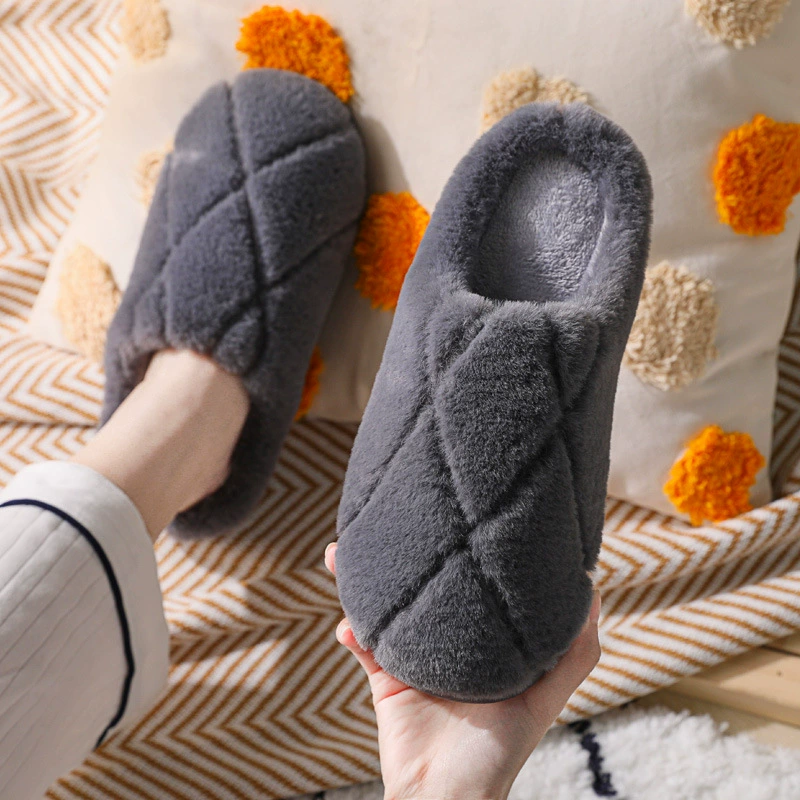 Мужские хлопковые тапочки Ruiliya, зимние, простые, для дома, нескользящие, теплые, плюшевые, утолщенные.
