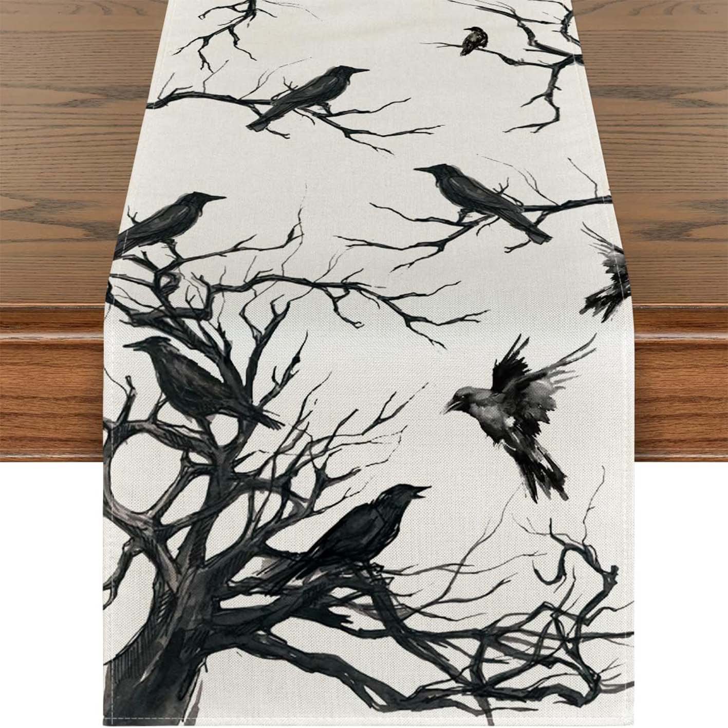 Transfronterizo 2024 Amazon nuevo Halloween calabaza festivales lino tabla bandera tabla de mesa comedor tabla de té tabla de bandera