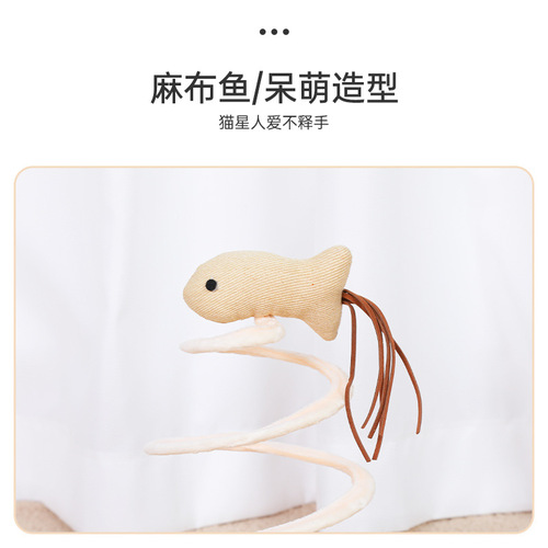 Cat toys cat supplies spiral wire spring linen disk cat scratching board linen mouse