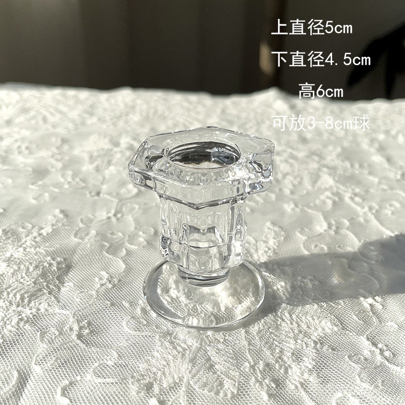 Base de bola de cristal francesa lujosa retro retro base esférica candelabros de cristal bola de cristal joyas para el hogar image 8