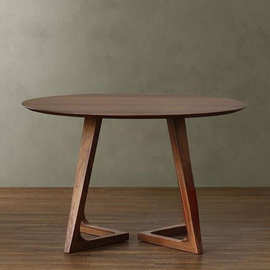 北欧实木圆餐桌小户型白蜡木家用饭桌圆形原木休闲洽谈桌大圆桌台