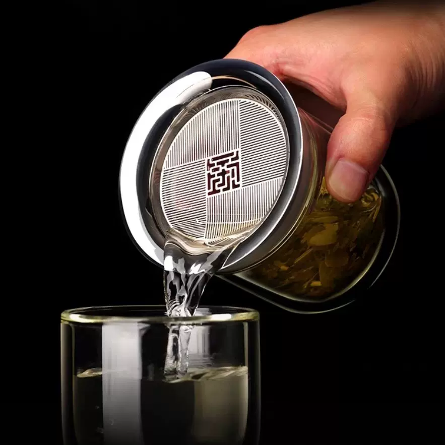 不锈钢中式懒人泡茶神器茶水分离一体壶极简条纹功夫茶壶茶具配件