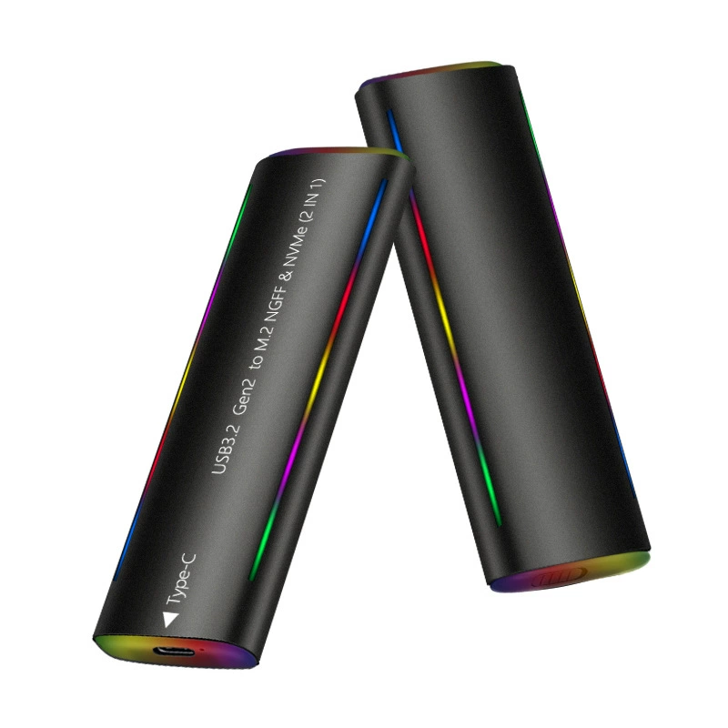 M.2 固态 usb3.1 ngff & nvme 协议 硬盘盒 Type-C 彩 RGB 光铝合金 移动硬盘盒