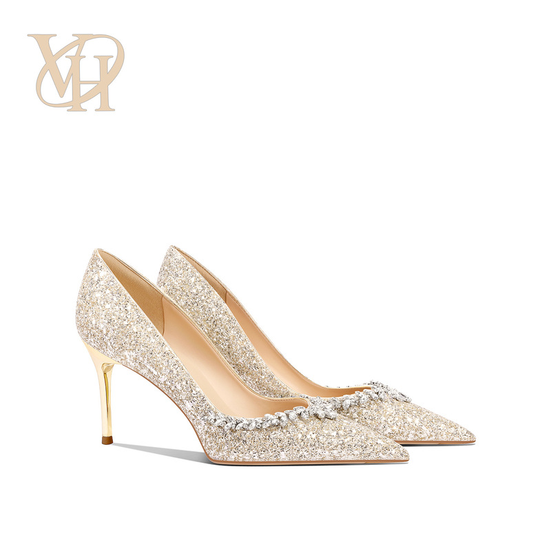 VH Women's Wedding Shoes 2026 New Autumn Bridal Shoes for Dresses and Traditional Wedding Gowns, Dual-use High Heels with Thin Heels that are Comfortable to Wear