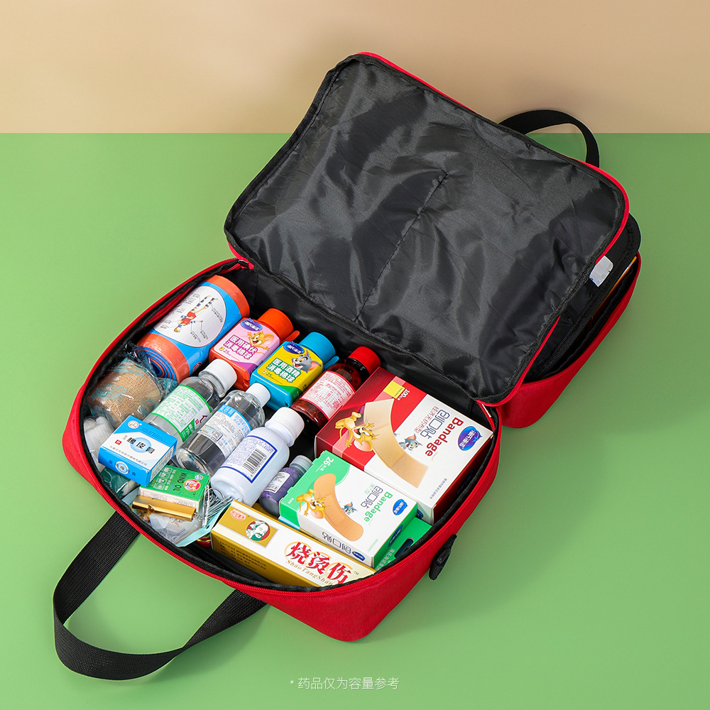 Bolsa médica de gran capacidad, bolsa al aire libre, bolsa de medicamentos en el automóvil, bolsa de medicamentos de emergencia para viajes de negocios, almacenamiento de medicamentos de primeros auxilios portátiles