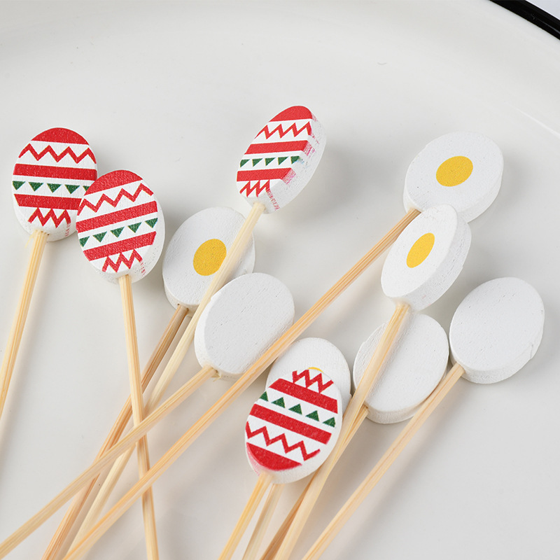 Inventario al por mayor mini calabaza bambú dibujos animados huevo material de producción desechable para palo de fruta