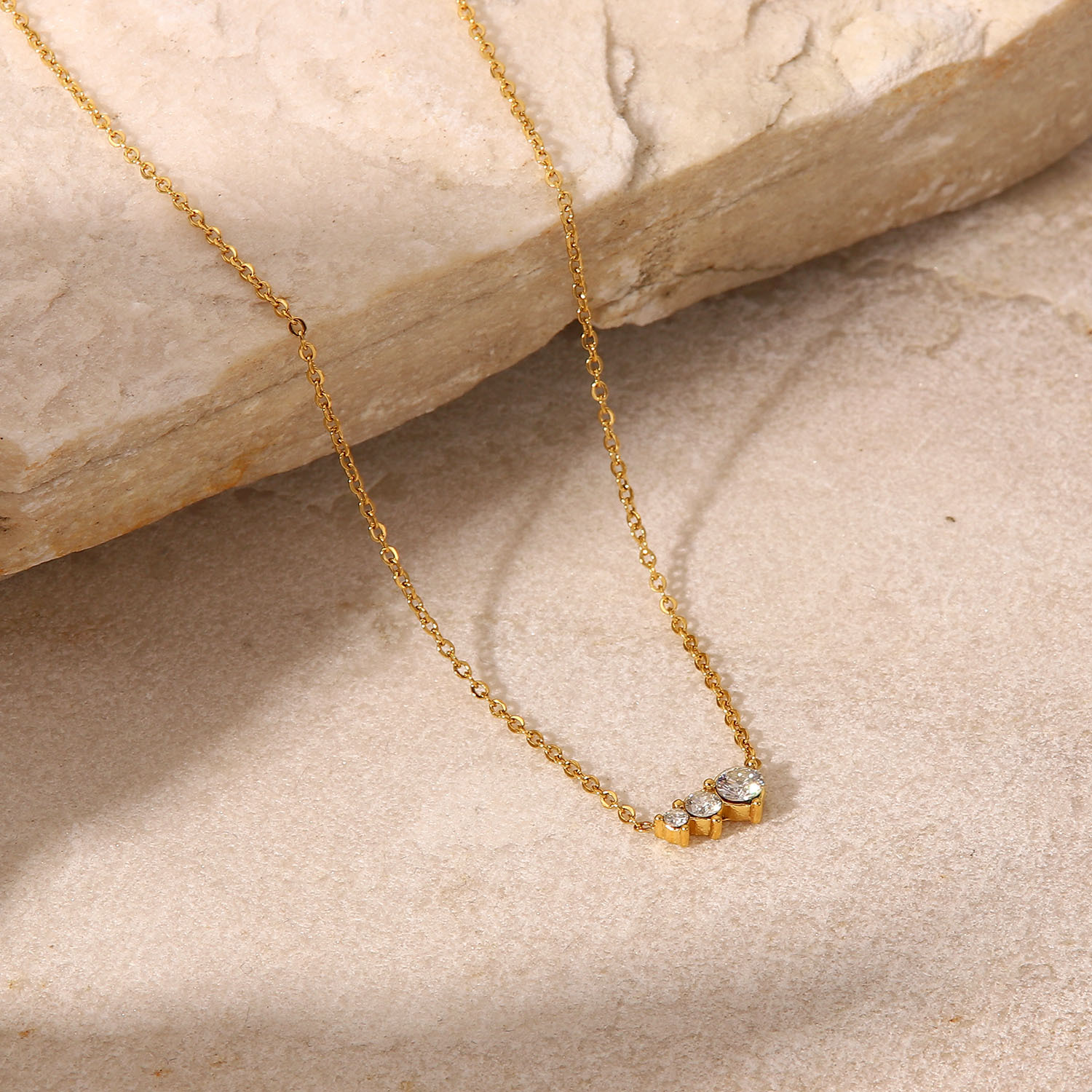 Geometric Pattern Women'S Gender Wholesale Jewelry Retro Fashion Geometric Stainless Steel Plating Necklace