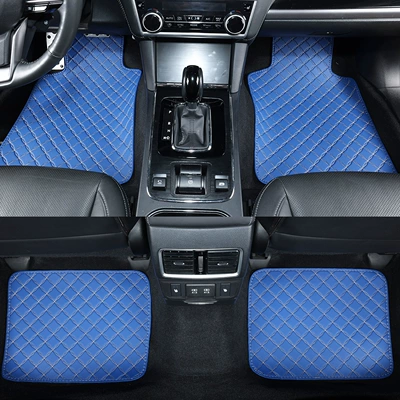 Universal Foot Pad, floor mats for all seasons - blue-square-and-circle-pattern