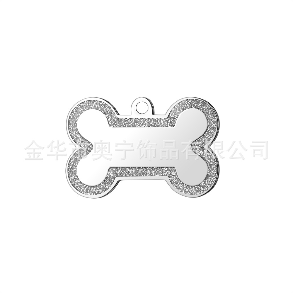 Fuente transfronteriza perro anti-perdida tarjeta de perro hueso de acero inoxidable borde de polvo flash tarjeta de mascota tarjeta de metal tarjeta láser