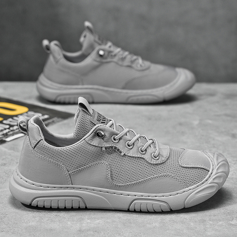 2025 zapatos de malla de moda de costura de todo fósforo de ocio para hombres de verano, cómodos y transpirables