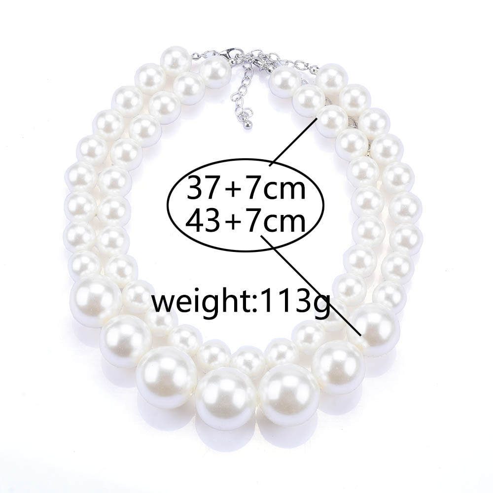 Simple Style Commute Round Alloy Beaded Women's Layered Necklaces display picture 2