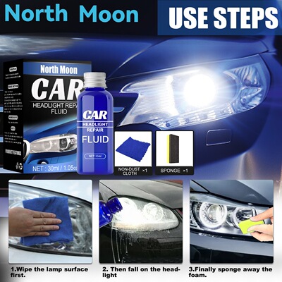 North Moon Lights Retread Repair agent suit Retread repair automobile The headlamps Repair solution Sponge Cloth