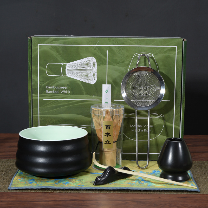 Matcha tazón té taza Matcha cepillo cien Benli taza de té Té juego de té Dinastía Song juego de té Matcha herramienta traje caja de regalo japonés