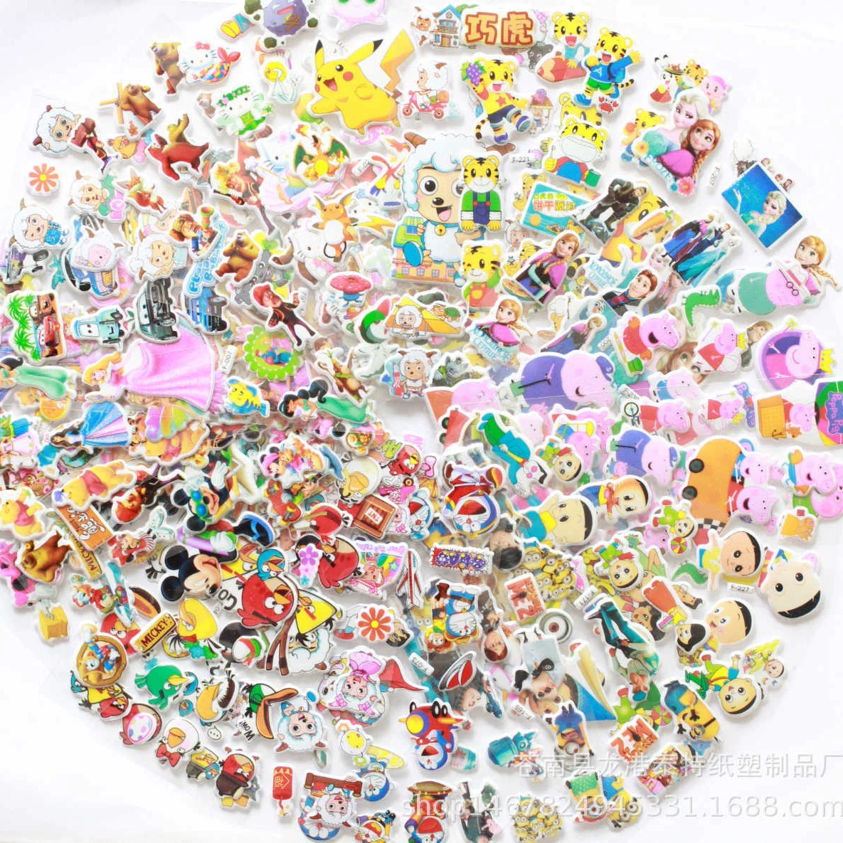 Производители детские развивающие Мультяшные наклейки Анимация раннее образование 3D наклейки из ПВХ детский сад награда Пузырьковые наклейки