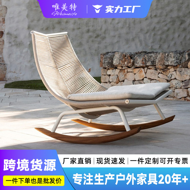 Nordic Outdoor Sofa Villa Leisure Rattan Chair Single Sofa Designer Lazy Rocking Chair Three-piece Balcony Recliner Nordic Outdoor Sofa Villa Leisure Rattan Chair Single Sofa Designer Lazy Rocking Chair Three-piece Balcony Recliner