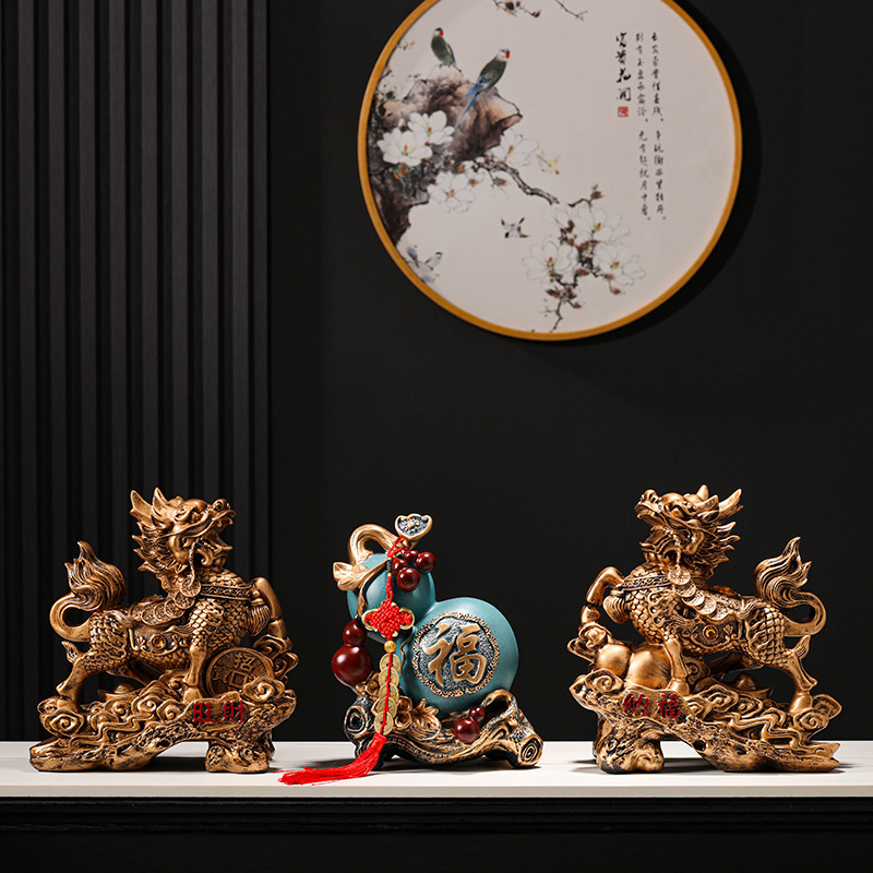 2025年新作貔貅装飾品、高級住宅、リビングルーム、オフィスデスク、古物棚工芸品のペア|undefined