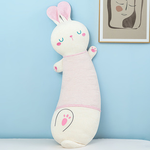 Pure Cotton Long Sleeping Pillow Rabbit Baby Sleeping Comfort Doll Side Sleeping Pillow Pregnant Woman Long Pillow Bedside Cushion
