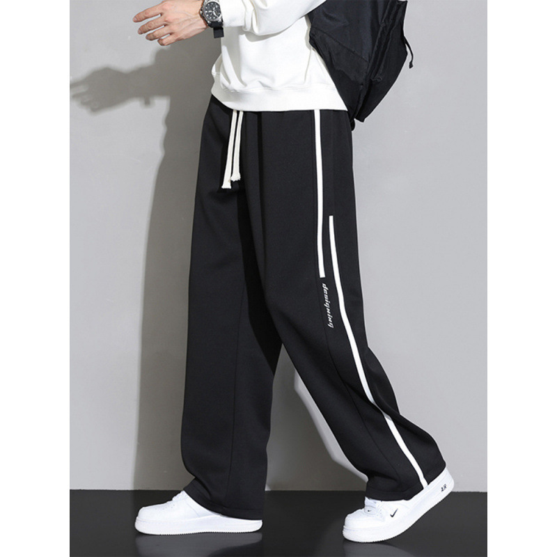 2025 New Men's Sweatpants Summer Straight Casual Long Pants Loose Wide-Leg Sports Spring and Autumn Drapey Men's Trousers