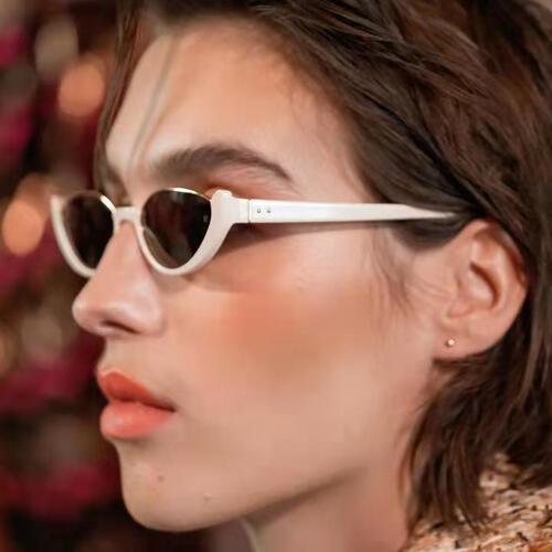Cross-border new product personalized cat-eye sunglasses for women, European and American fashion, dark sunglasses for men, stylish metal sunglasses, wholesale