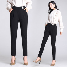 显瘦潮流哈伦裤女休闲小脚萝卜裤韩版高腰弹力松紧腰职业女裤代发