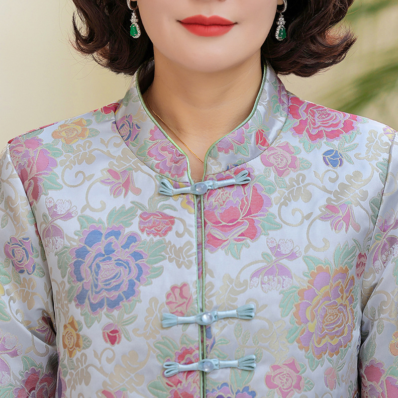 妈妈秋装洋气宽松外套2025新款奶奶装中老年女春秋季中式国风上衣|undefined