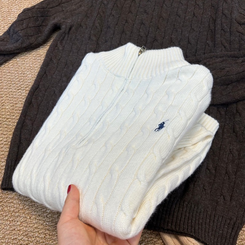 高品质RL拉夫羊毛羊绒小马刺绣半高领套头长袖针织衫上衣男女同款|undefined
