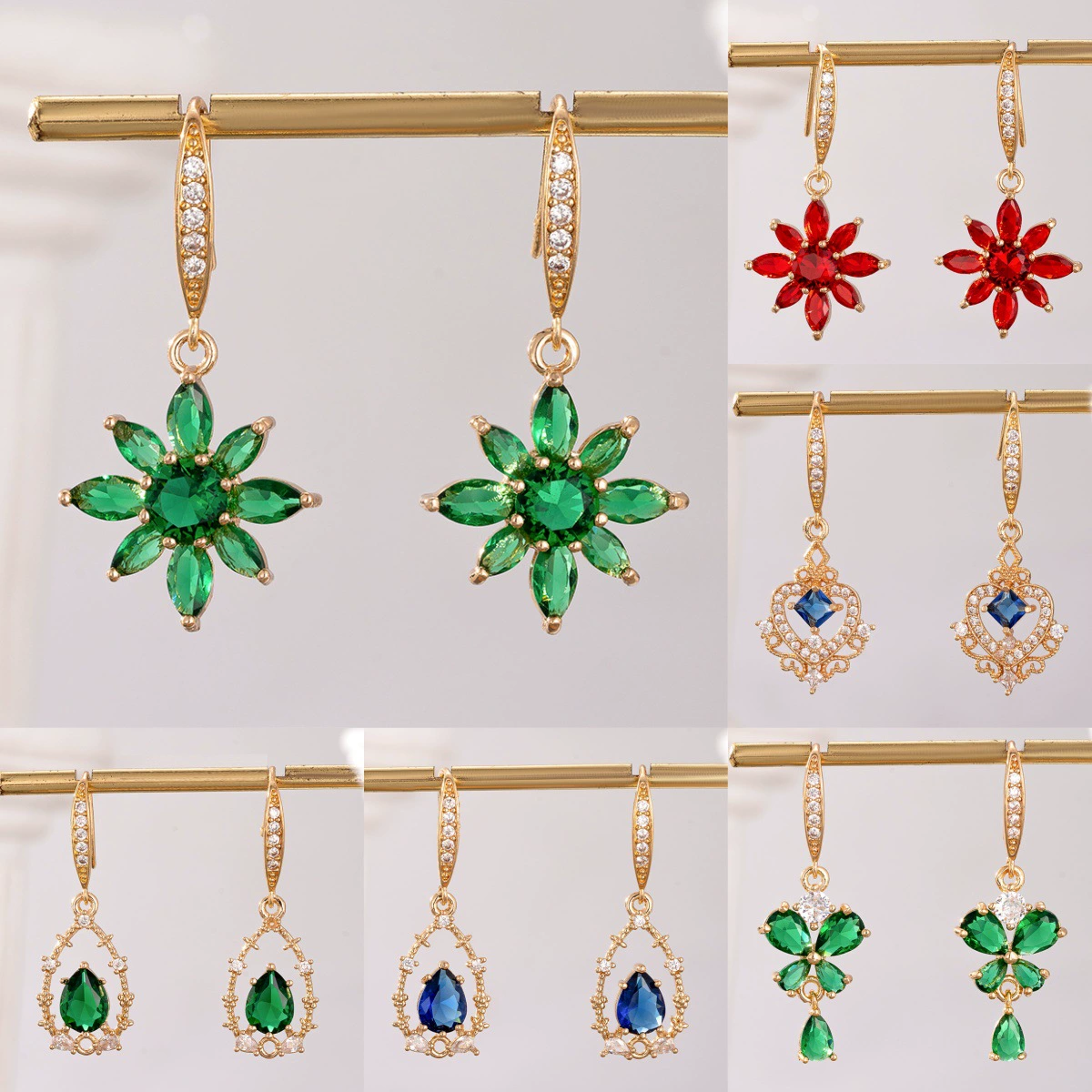 Цветочные серьги Корейский высокий смысл Весна Лето 2024 Модные серьги Аксессуары Bohemian Holiday Wind Циркон украшения