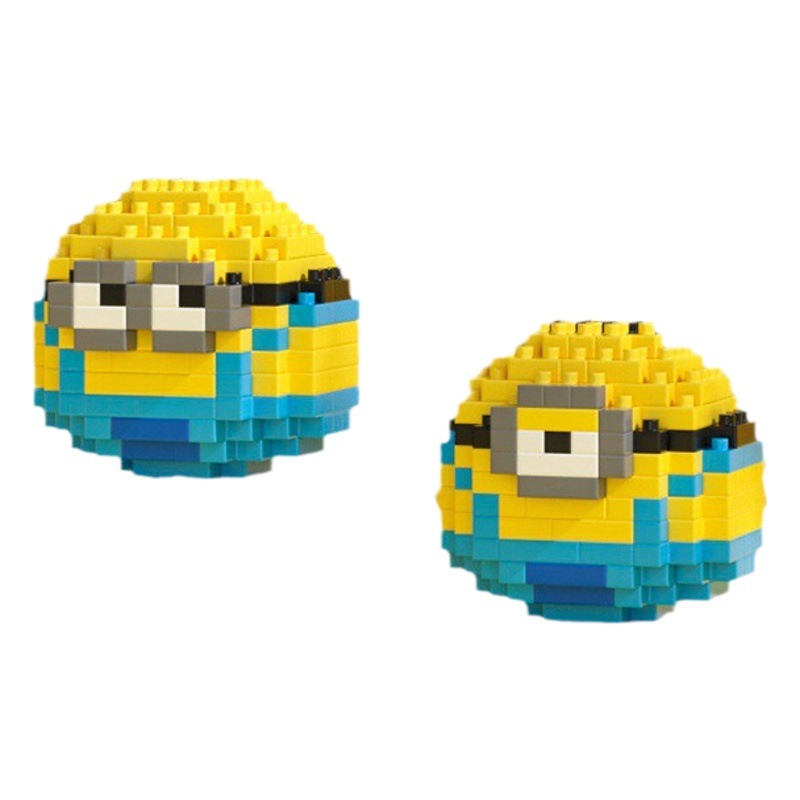 Compatible con LEGO dibujos animados Q versión muñeca Damo huevo Beier micro partículas de montaje educativo bloques juguete regalo