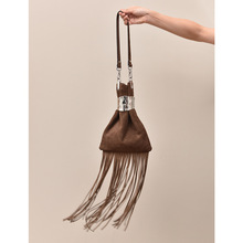 2025新款秋季头层麂皮美式复古流苏包小众设计单肩手提斜挎女包