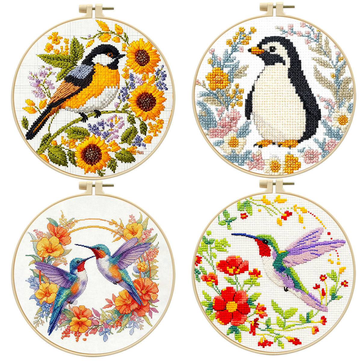 Amazon venta caliente de flores de bordado cruzado animal pequeño conjunto de cuatro piezas pequeño simple DIY conjunto de bordado cruzado decoración image 5