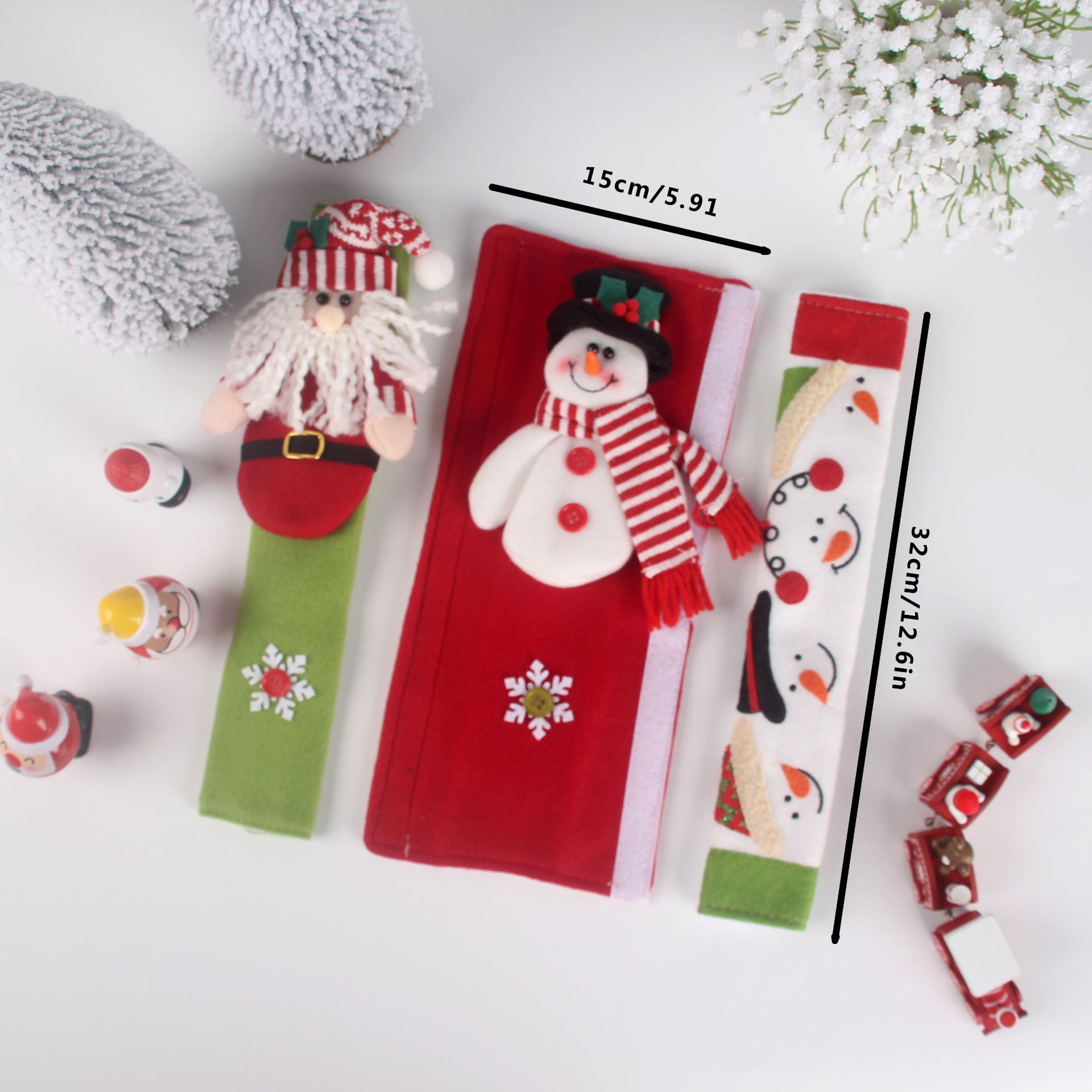 Guantes de mango para microondas/horno navideños, diseño de muñeco de nieve/Papá Noel, funda protectora