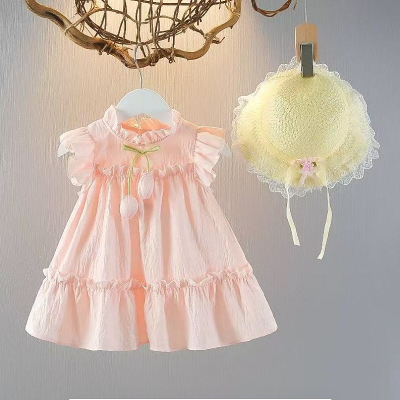 Girls Dress Vest Children's 2025 Summer Clothes Summer New Children's Clothes Princess Style Baby Skirt