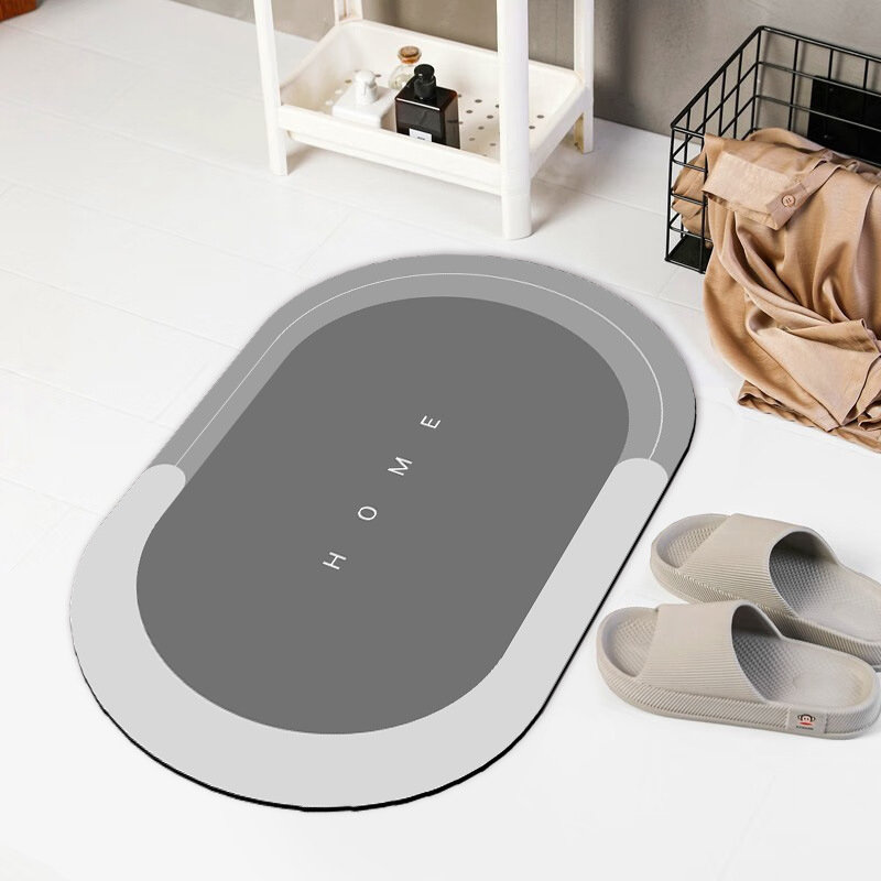 Alfombra de entrada estilo minimalista con letras, tapete absorbente para baño y puerta, diseño moderno de diatomeas