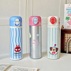 漫画かわいい魔法瓶カップライト高級ハイエンドウォーターカップ屋外ポータブルダブルドリンクストローカップ小学生男女用