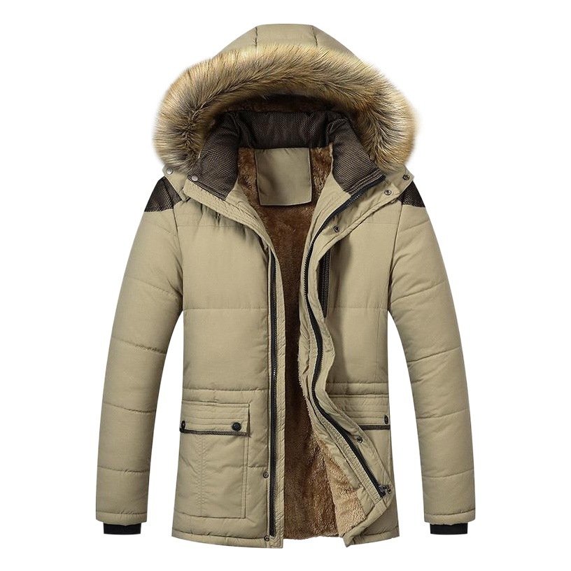 Nuevo abrigo de invierno acolchado de algodón de papá de mediana edad abrigo de invierno de abuelo abrigo de algodón acolchado de hombres de mediana edad y ancianos abrigo de algodón acolchado grueso forrado de lana