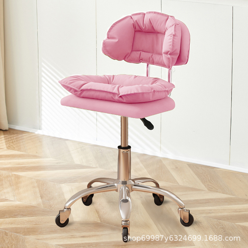 Silla de belleza, taburete especial para uñas y pestañas, respaldo de peluquería, silla elevable, taburete de tocador de dormitorio para niñas en casa