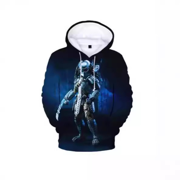 Predator 3D Printed Dress for Men and Women with Film Printed Informal Jersey Hip-Hop Sweatshirt