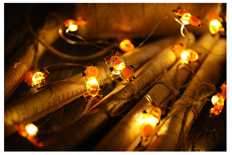 Christmas Festival Christmas Cute Snowman Deer Plastic Party String Lights