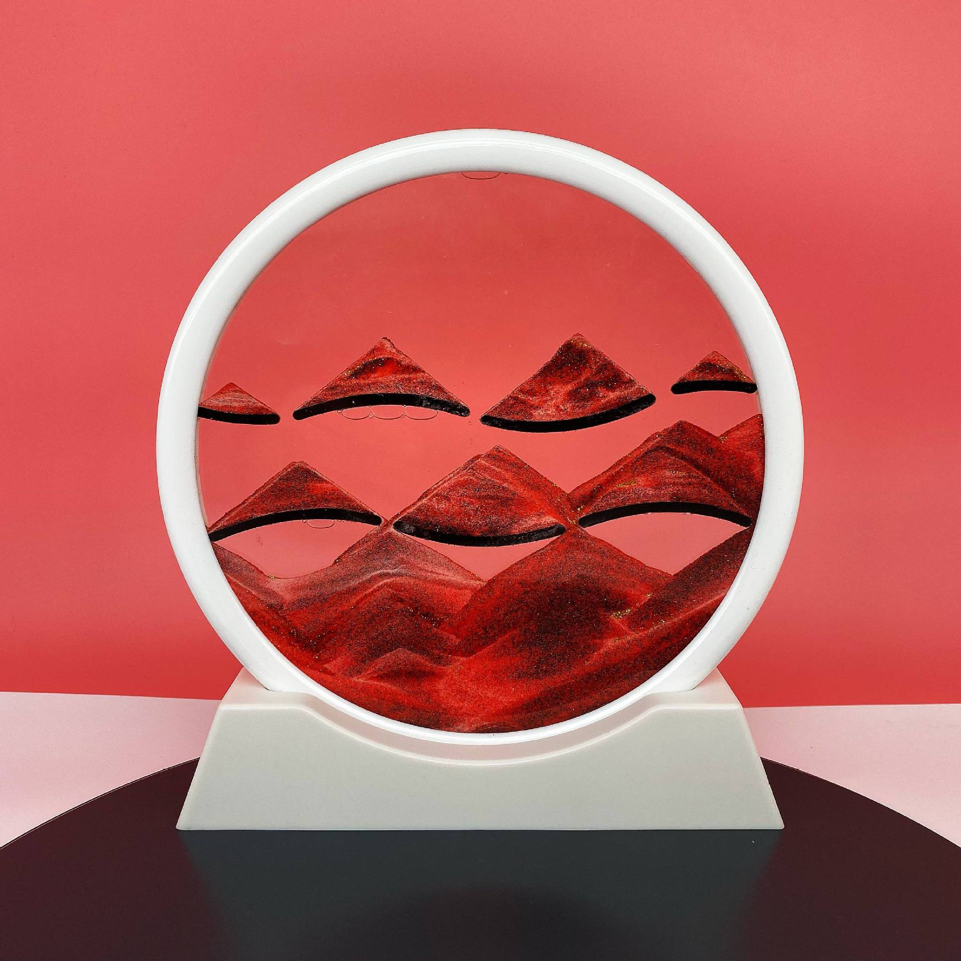 작은 언덕 흰색 프레임 5 인치 붉은 모래