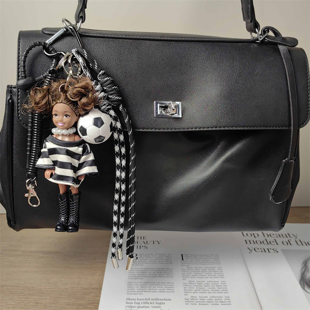 1 Piece Quantity 1 Piece Imitation Pearl Plastic Polyester Doll Stripe Football Heart Clasp Closure Bag Charms