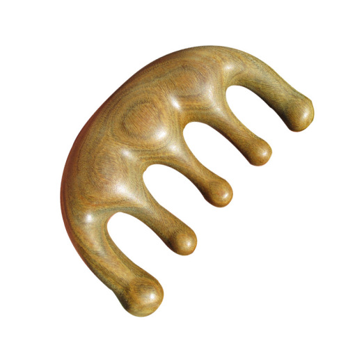 Manufacturer wholesale green sandalwood massage comb meridian comb massage scalp sandalwood comb household sandalwood women's comb