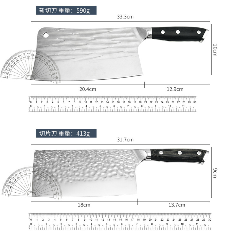 Cuchillo Yangjiang Mango de madera de color negro 5CR15 Cuchillo de corte Cuchillo de cocina de forja Cuchillo de doble uso