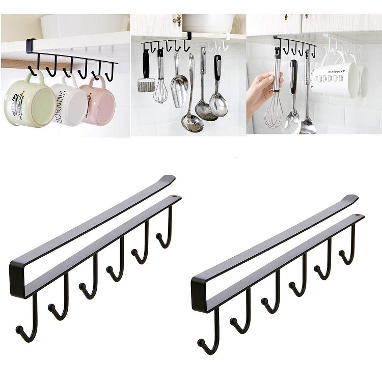 家居马克杯架、咖啡杯架、厨房用具壁挂式储物挂钩、橱柜挂钩